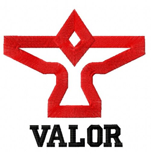 Team Valor logo machine embroidery design