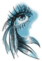 Eye of Indian girl embroidery design