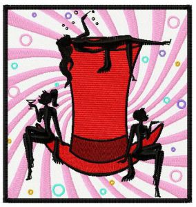 Hypnotic hat  embroidery design