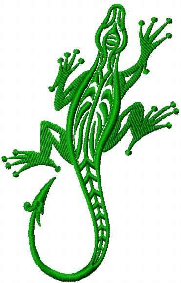 Lizard free machine embroidery design