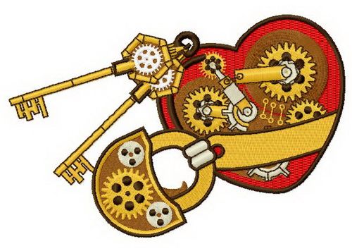 Mechanical heart 5 machine embroidery design