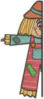 Garden scarecrow outside the door embroidery design