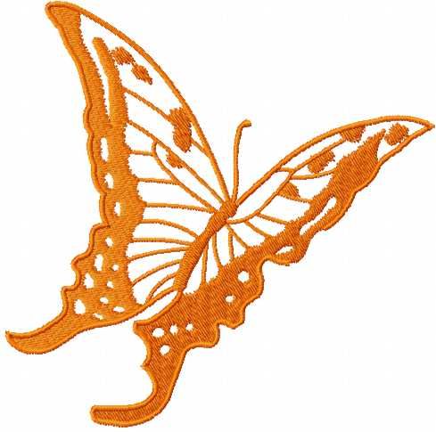 Orange butterfly free embroidery design