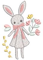Bunny celebrate easter free embroidery design