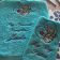 Blue towel embroidered with blue nose teddy bear