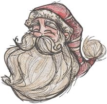 Laughing Santa Claus sketch embroidery design