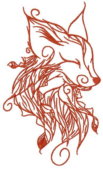 Forest fox spirit 3 machine embroidery design