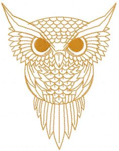 Brown owl embroidery design