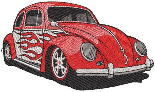 Beetle hot wheels embroidery design