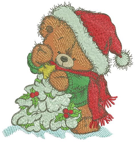 Decorating holly for Christmas machine embroidery design