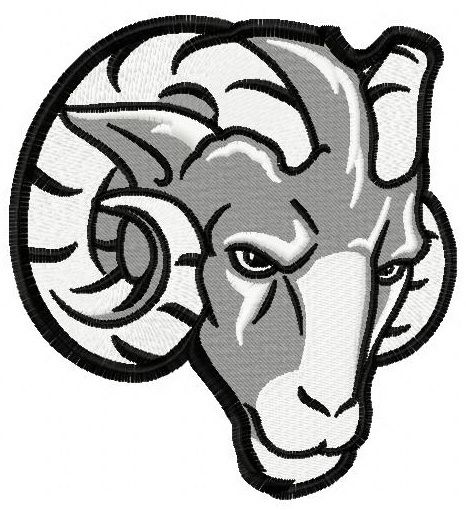Fordham Rams logo 2 machine embroidery design