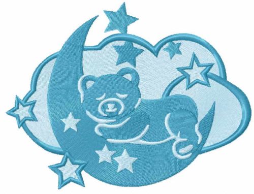 Cute sleeping bear free embroidery design