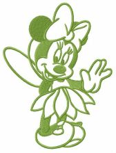 Minnie in fairy costume embroidery design