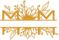 Mom sunflower split embroidery design