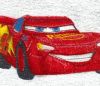 Towel with embroidered Lightning McQueen design