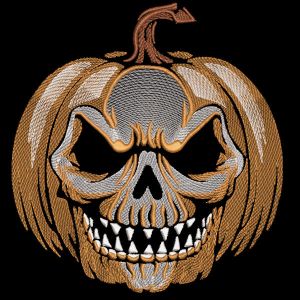 Halloween Angry Pumpkin embroidery design