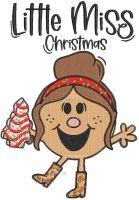 Little miss christmas embroidery design