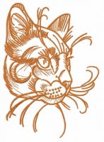 Home cat sketch 2 embroidery design