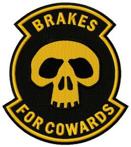 Brakes for cowards embroidery design