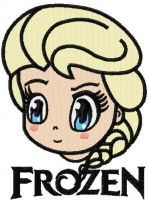 Elsa Chibi 4 embroidery design