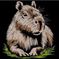 Capybara on Grass embroidery design