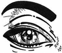 Black eye embroidery design