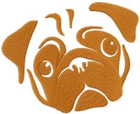 Pug dog muzzle free embroidery design