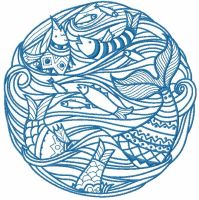 Fish time 3 embroidery design