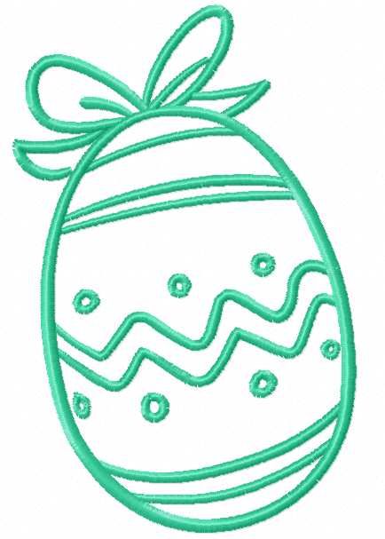 Easter egg free machine embroidery design