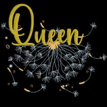 Queen dandelion embroidery design