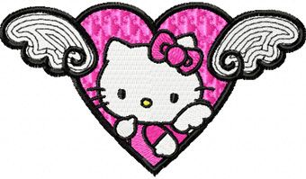 Hello Kitty Angel Wings machine embroidery design