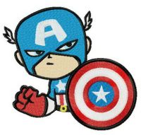 Suspicious Captain America embroidery design