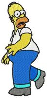 Homer Simpson scared embroidery design