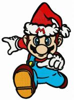 Running for Christmas embroidery design