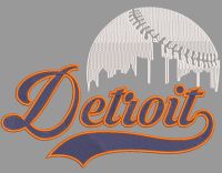 Detroit Tigers baseball logo embroidery design