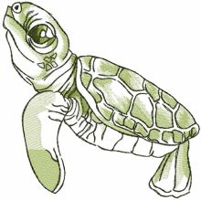 Green turtle embroidery design