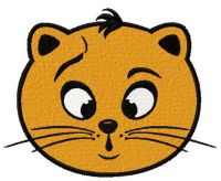 Cat upset embroidery design