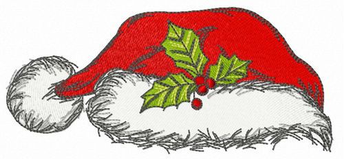 Santa hat machine embroidery design