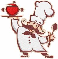 Funny chef embroidery design