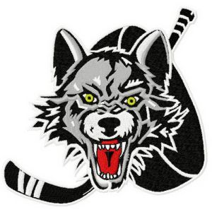 Chicago wolves logo embroidery design