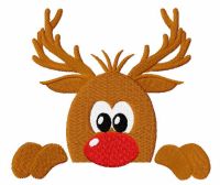 Rudolph reindeer free embroidery design