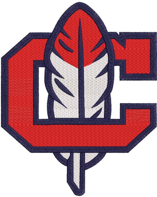 Cleveland Indians big C logo embroidery design