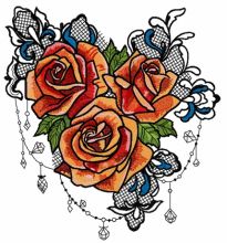 Rose bouquet embroidery design