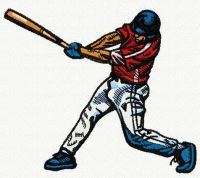Baseball player 2 embroidery design