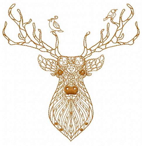 Mosaic deer 5 machine embroidery design      