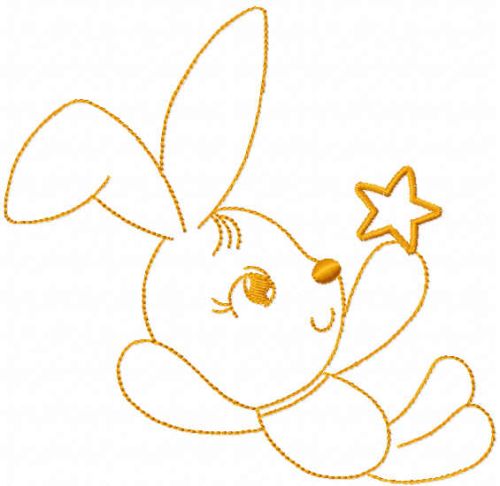 Little bunny with star free embroidery design