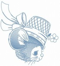 Tailed coquette embroidery design