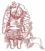 Old bunny princess toy 2 embroidery design