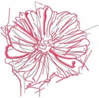 Pink flower sketch free embroidery design