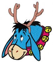 Eeyore with deer horns 3 embroidery design